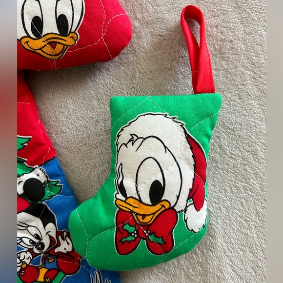 90’s Vintage Baby Disney Red and Blue Christmas Stocking with Ornaments - Picture 6 of 7